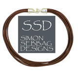 Simon Sebbag Leather Necklace Metallic Bronze Add Sterling Silver Slide 17" - ILoveThatGift