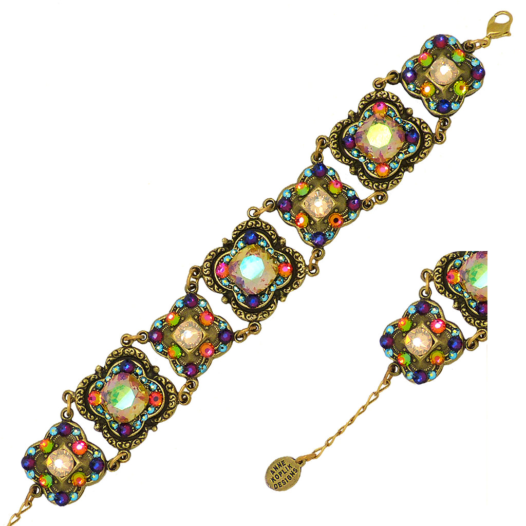 Anne Koplik Multicolor Bracelet Clovers Cushion Cut Swarovski Crystal BR4550MUL - ILoveThatGift