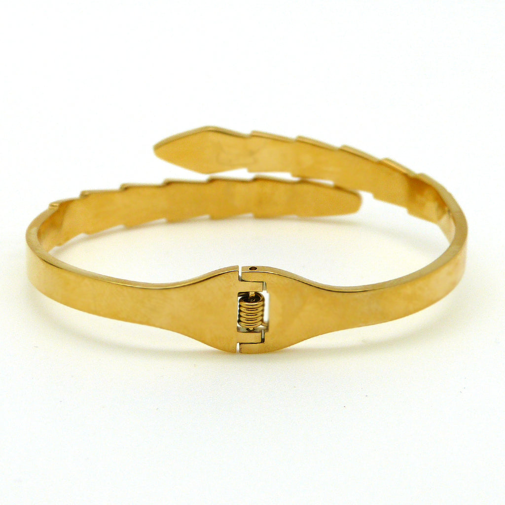 High Polished Gold Serpenti Serpant Crystal Bypass Hinged Bracelet Designer Inspired - ILoveThatGift