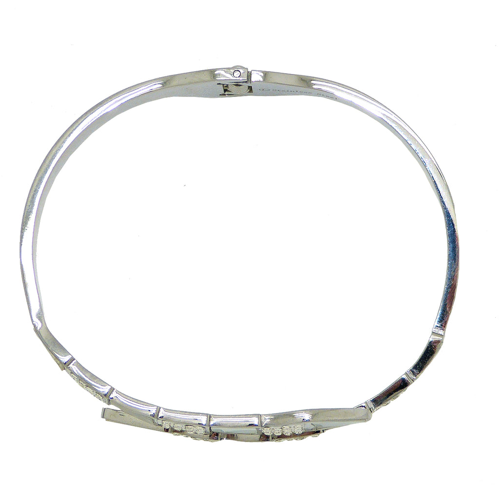 High Polished Silver Serpenti Serpant Crystal Bypass Hinged Bracelet Designer Inspired - ILoveThatGift