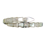 High Polished Silver Serpenti Serpant Crystal Bypass Hinged Bracelet Designer Inspired