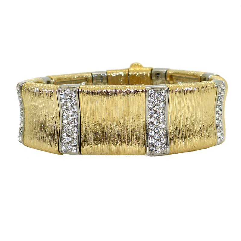 Gold Toned Pave Elephant Skin Bracelet Magnetic Closure Designer Inspired - ILoveThatGift