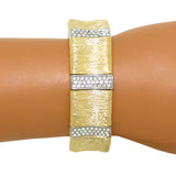 Gold Toned Pave Elephant Skin Bracelet Magnetic Closure Designer Inspired - ILoveThatGift