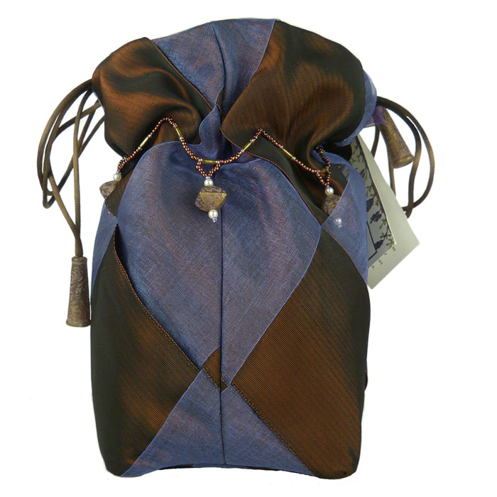 New Handcrafted Purple Brown Embellished Evening Bag Purse - ILoveThatGift