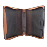 Nocona Western Bible Leather Cover Tooled Diagonal Cross Zippered Brown - ILoveThatGift