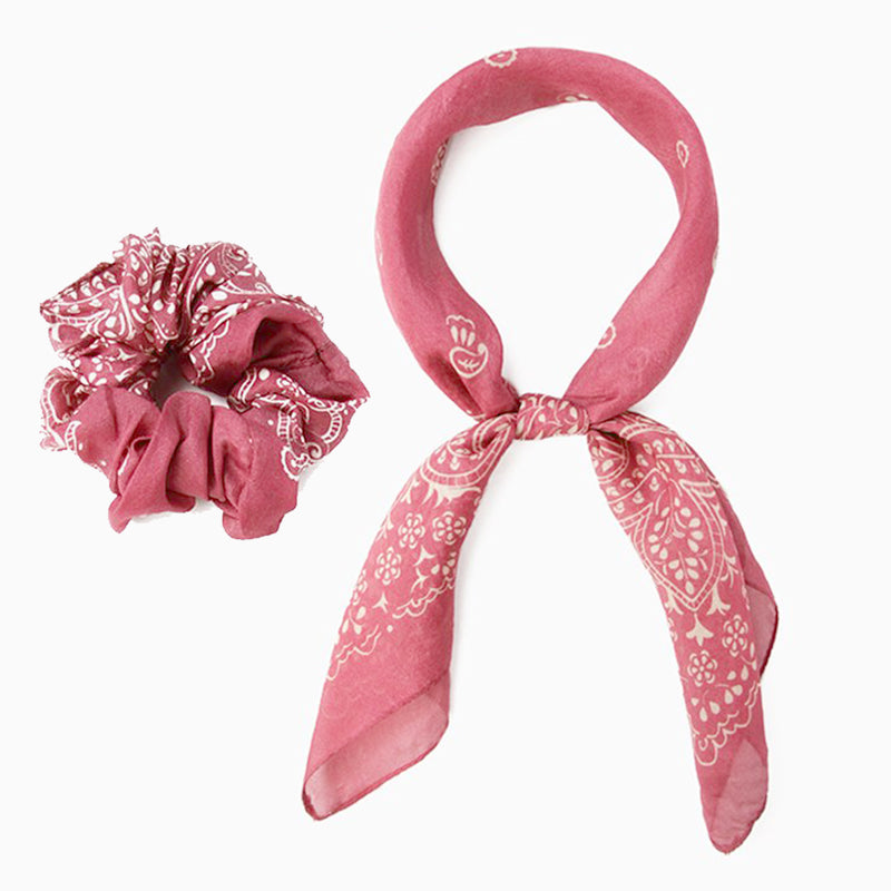 Chan Luu Scarf Meadow Mauve 2-In-1 Scrunchie With Bandana - ILoveThatGift