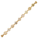 Gold Toned Semi Precious Stones Link Bracelet Magnetic Closure Designer Inspired 2 - ILoveThatGift