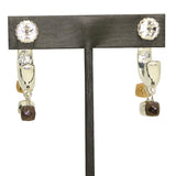 Simon Sebbag Sterling Silver Round Hoop Earrings with Mixed Hematite Dangles E2189 - ILoveThatGift