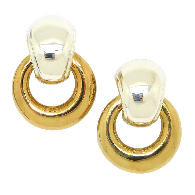 Simon Sebbag Smooth Gold Sterling Silver 925 Top Door Knocker Clip On Earrings 2-in-1 - ILoveThatGift