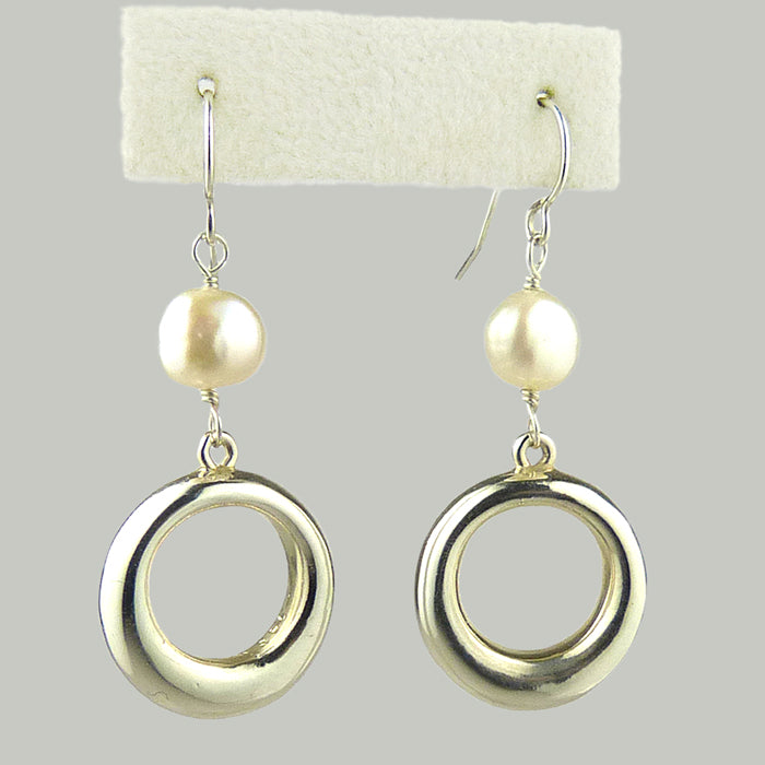 Simon Sebbag Sterling Silver Freshwater White Pearl Dangle Earrings E232WP - ILoveThatGift