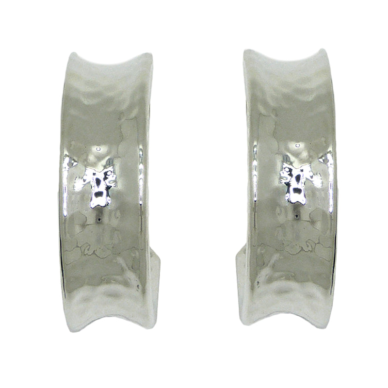 Simon Sebbag Sterling Silver 925 Concave Hammered Hoop Earring E2388 - ILoveThatGift