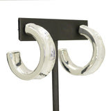 Simon Sebbag Sterling Silver 925 Concave Hammered Hoop Earring E2388 - ILoveThatGift