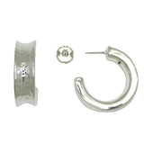 Simon Sebbag Sterling Silver 925 Concave Hammered Hoop Earring E2388 - ILoveThatGift