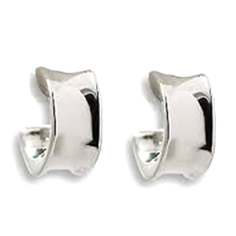 Simon Sebbag Sterling Silver 925 Concave Hoop Earring E2421 Post - ILoveThatGift