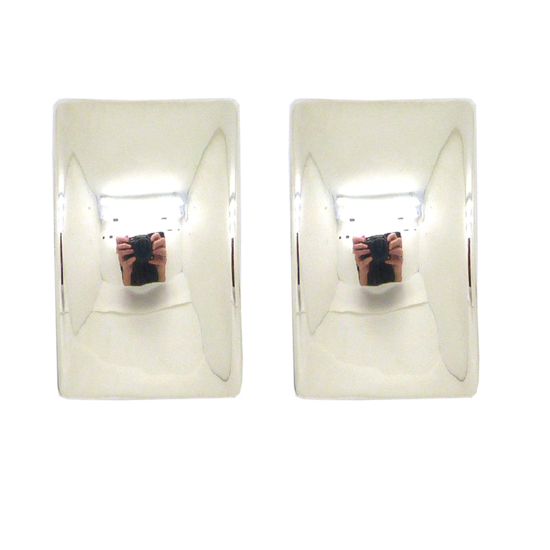 Simon Sebbag Smooth Rectangular Curved Sterling Silver Earring E2534 Clip - ILoveThatGift