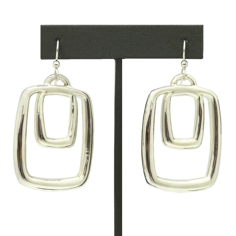 Simon Sebbag Sterling Silver Double Rectangle Wide Earring E2720 - ILoveThatGift