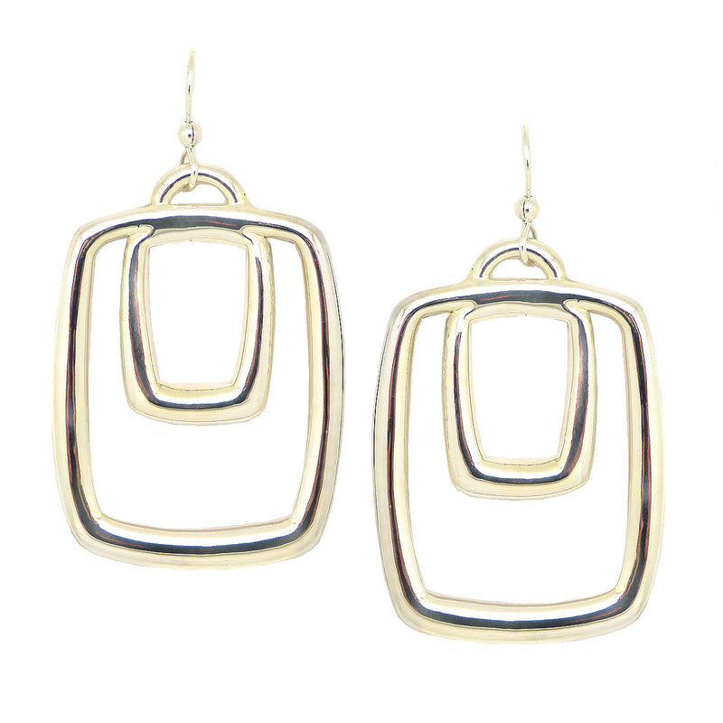 Simon Sebbag Sterling Silver Double Rectangle Wide Earring E2720 - ILoveThatGift