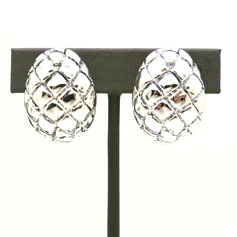 Simon Sebbag Sterling Silver Crocodile Oval Earring E2749 Clip - ILoveThatGift