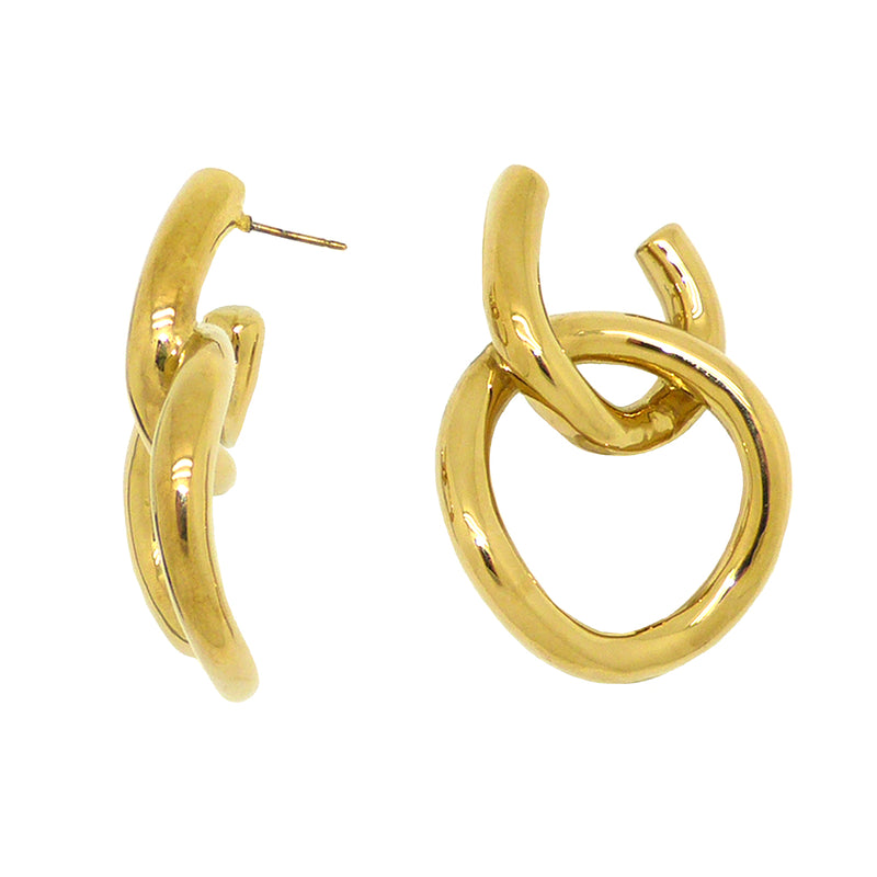 Simon Sebbag Gold Plated Sterling Silver Double Open Circle Earring E2950G - ILoveThatGift