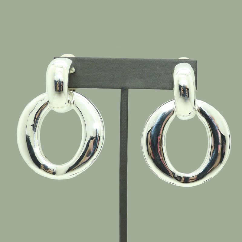 Simon Sebbag Smooth Sterling Silver 925 Door Knocker Clip On Earrings 2-in-1 E2953 - ILoveThatGift