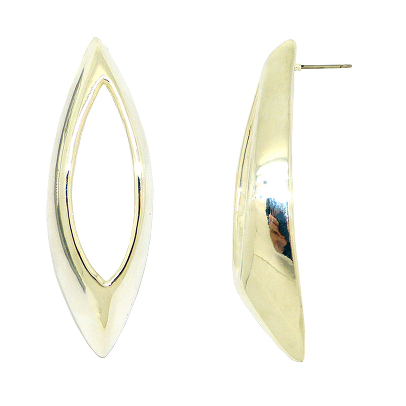 Simon Sebbag Sculptured Open Oval Sterling Silver Pierced Earrings Post E2960 - ILoveThatGift