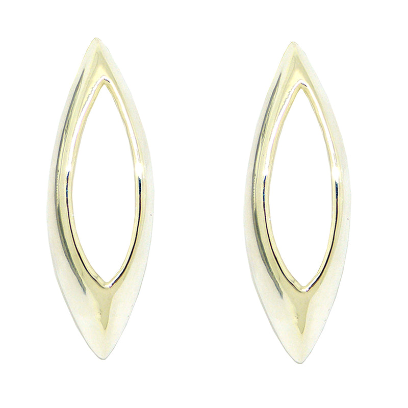 Simon Sebbag Sculptured Open Oval Sterling Silver Pierced Earrings Post E2960 - ILoveThatGift