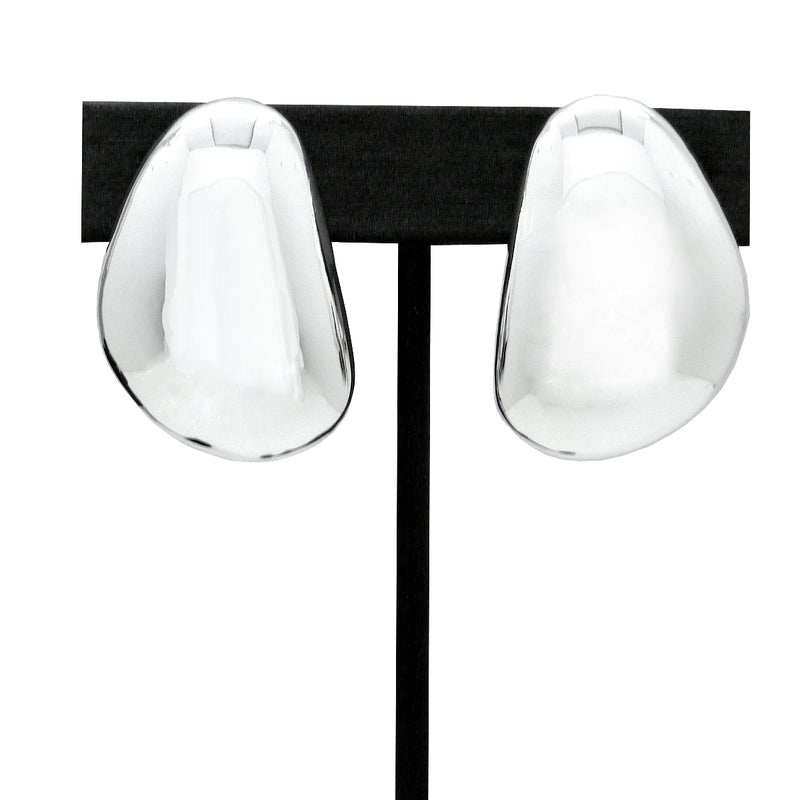 Simon Sebbag Smooth Abstract Curved Sterling Silver Earring E2999 Clip - ILoveThatGift