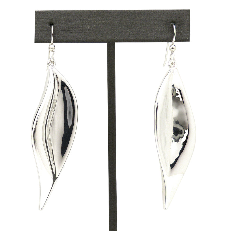 Simon Sebbag Smooth Sterling Silver Long Leaf Wire Earring E3002 - ILoveThatGift