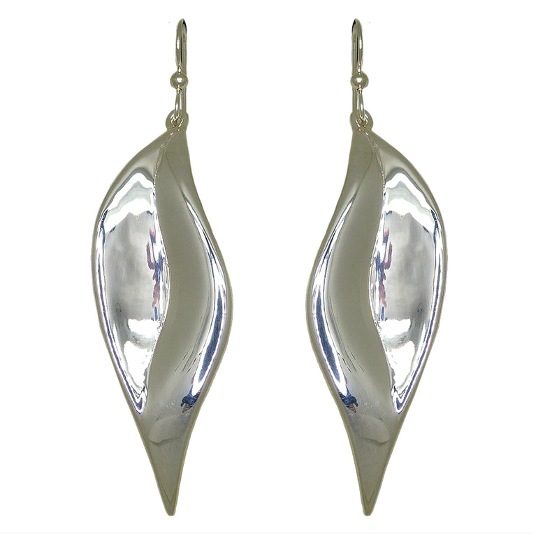 Simon Sebbag Smooth Sterling Silver Long Leaf Wire Earring E3002 - ILoveThatGift
