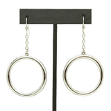 Simon Sebbag Sterling Silver Chain Wire Open Circle  Dangle Earrings EC102 - ILoveThatGift