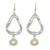 Simon Sebbag Sterling Silver 925 Abstract Open Earring with Pearl Drop EC159W - ILoveThatGift