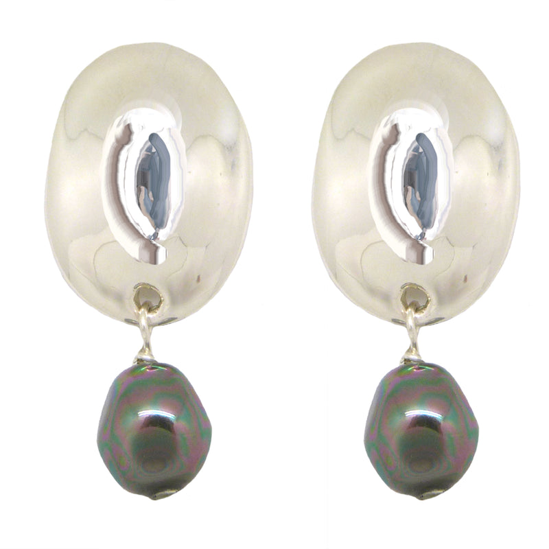 Simon Sebbag Sterling Silver Convex Rainbow Pearl Pierced Earrings EC45PRSP - ILoveThatGift