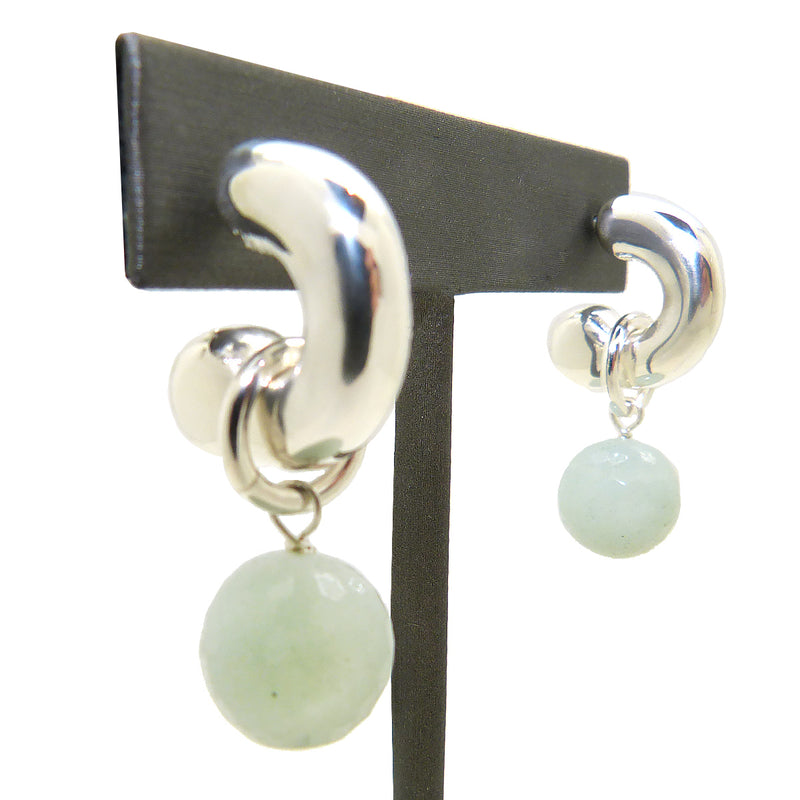 Simon Sebbag Sterling Silver Huggie Hoops Amazonite Drop Earrings Wear 2 Ways EC78 - ILoveThatGift