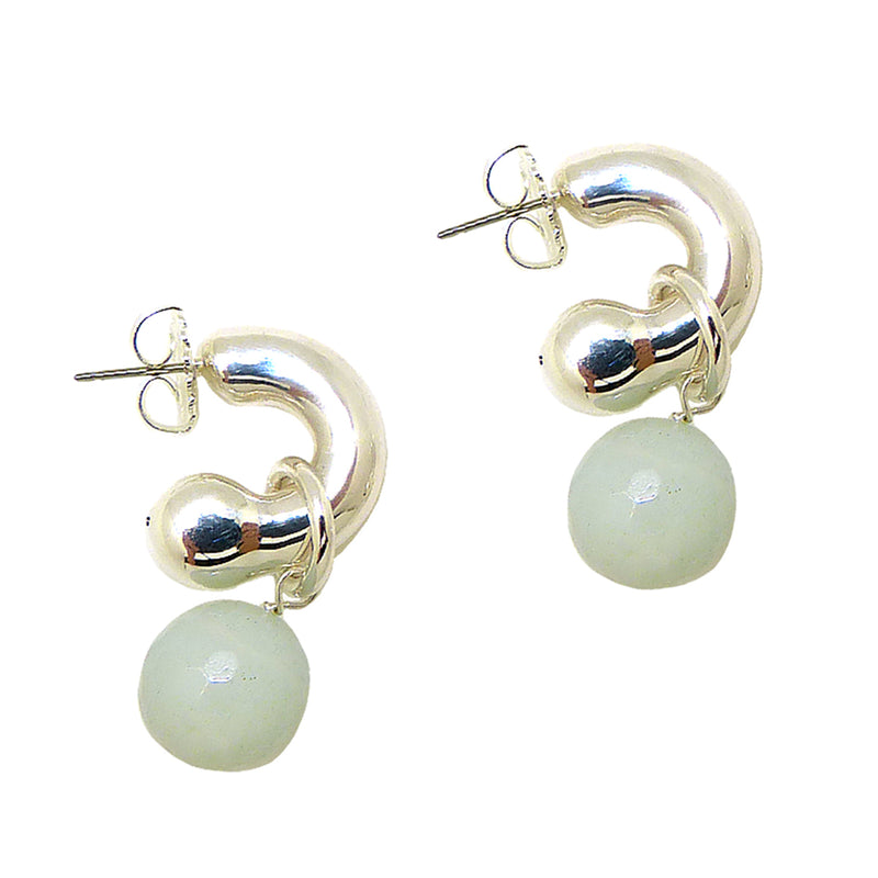 Simon Sebbag Sterling Silver Huggie Hoops Amazonite Drop Earrings Wear 2 Ways EC78 - ILoveThatGift