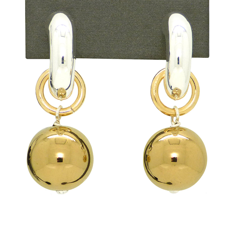 Simon Sebbag Sterling Silver Gold Huggie Hoops Drop Earrings Wear 2 Ways EC78V - ILoveThatGift