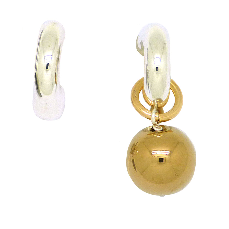 Simon Sebbag Sterling Silver Gold Huggie Hoops Drop Earrings Wear 2 Ways EC78V - ILoveThatGift