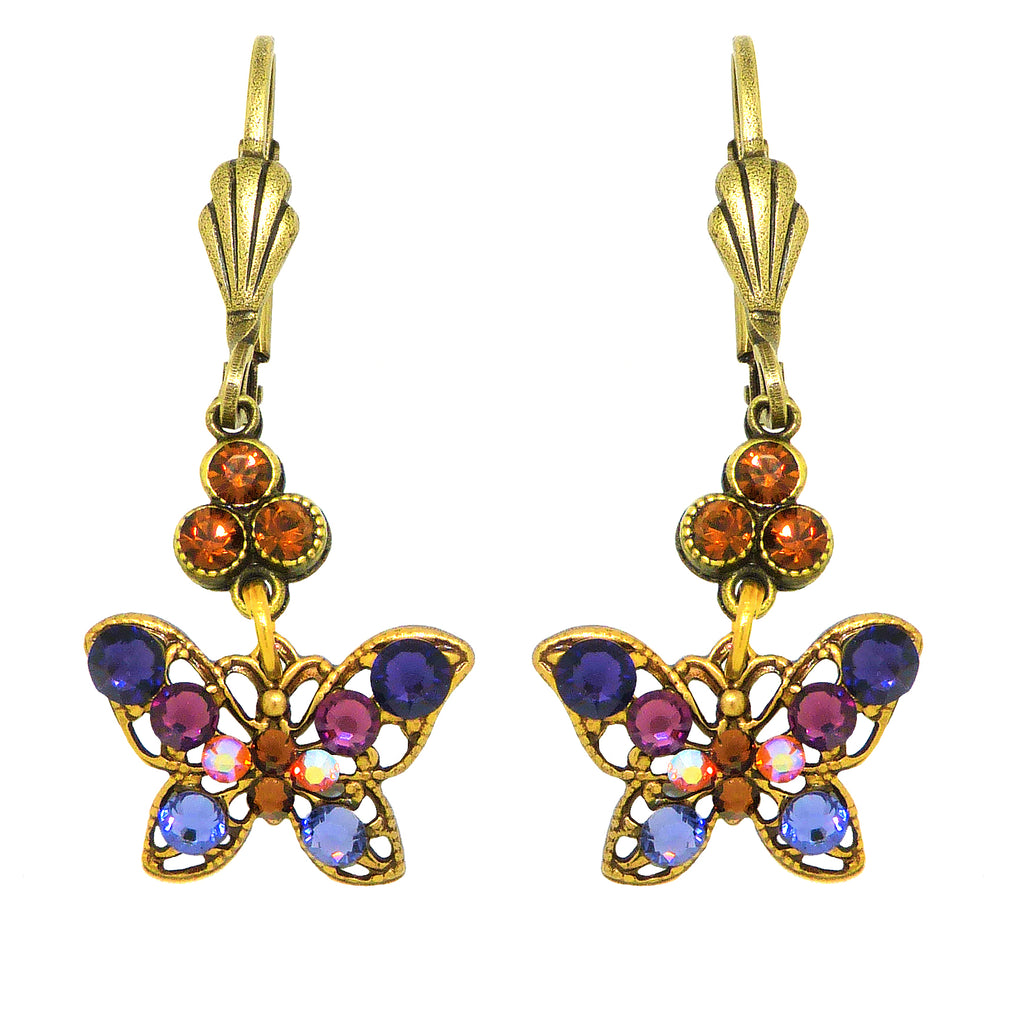 Anne Koplik Small Openwork Purple Butterfly Earrings with Swarovski Crystal ER4058PUR - ILoveThatGift