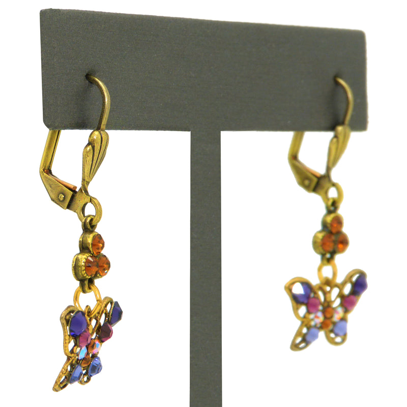 Anne Koplik Small Openwork Purple Butterfly Earrings with Swarovski Crystal ER4058PUR - ILoveThatGift