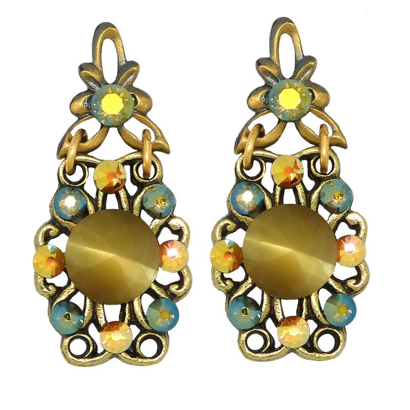 Anne Koplik Faceted Cats Eye Cabochon Earrings ER4742LBR - ILoveThatGift