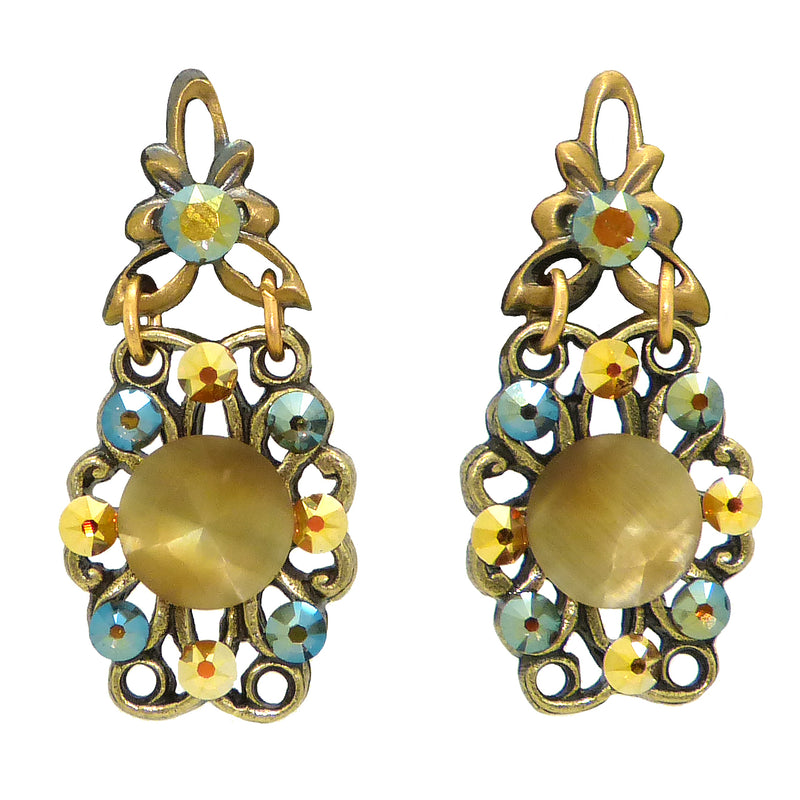 Anne Koplik Faceted Cats Eye Cabochon Earrings ER4742LBR - ILoveThatGift