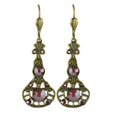 Anne Koplik Antique Pink Red Stoned Pendulum Earrings ER4747DRD - ILoveThatGift
