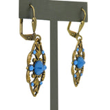Anne Koplik Stoned Fila Frame Earrings ER4749RBL Gold Blue - ILoveThatGift