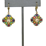 Anne Koplik Swarovski Crystal Multi Color Clover Dangle Earrings ER4550MUL Gold - ILoveThatGift