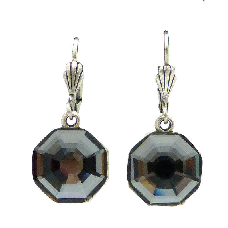 Anne Koplik Dark Silver Knight Swarovski Crystal Earrings ES3053SNT - ILoveThatGift