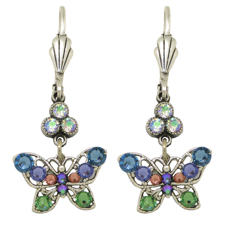 Anne Koplik Small Openwork Blue Butterfly Earrings with Swarovski Crystal ES3176DEN - ILoveThatGift