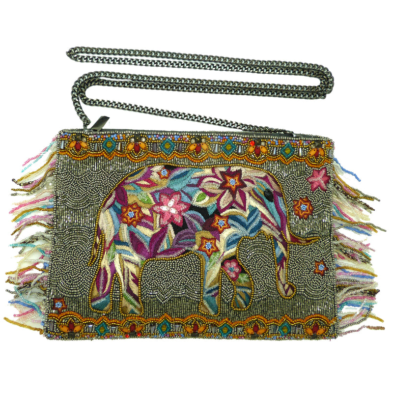 Mary Frances Forget Me Not Beaded Elephant Crossbody Handbag 50% Off