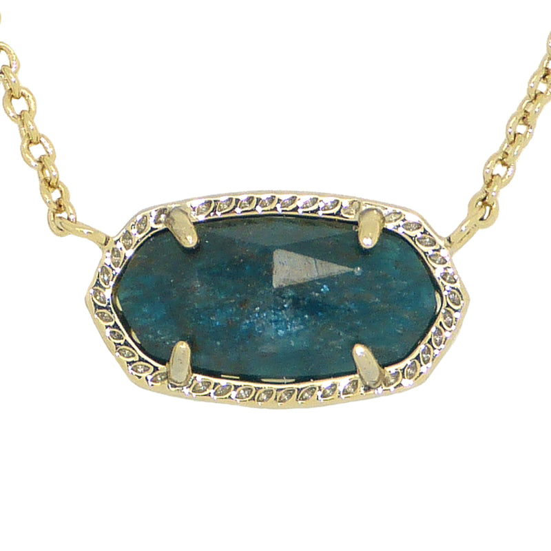 Kendra Scott Elisa Gold Pendant Necklace In Dark Blue Green Ret $60 - ILoveThatGift