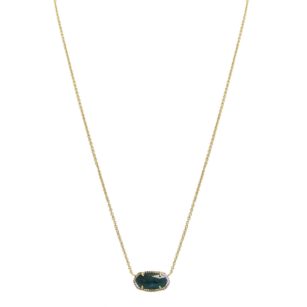 Kendra Scott Elisa Gold Pendant Necklace In Dark Blue Green Ret $60 - ILoveThatGift