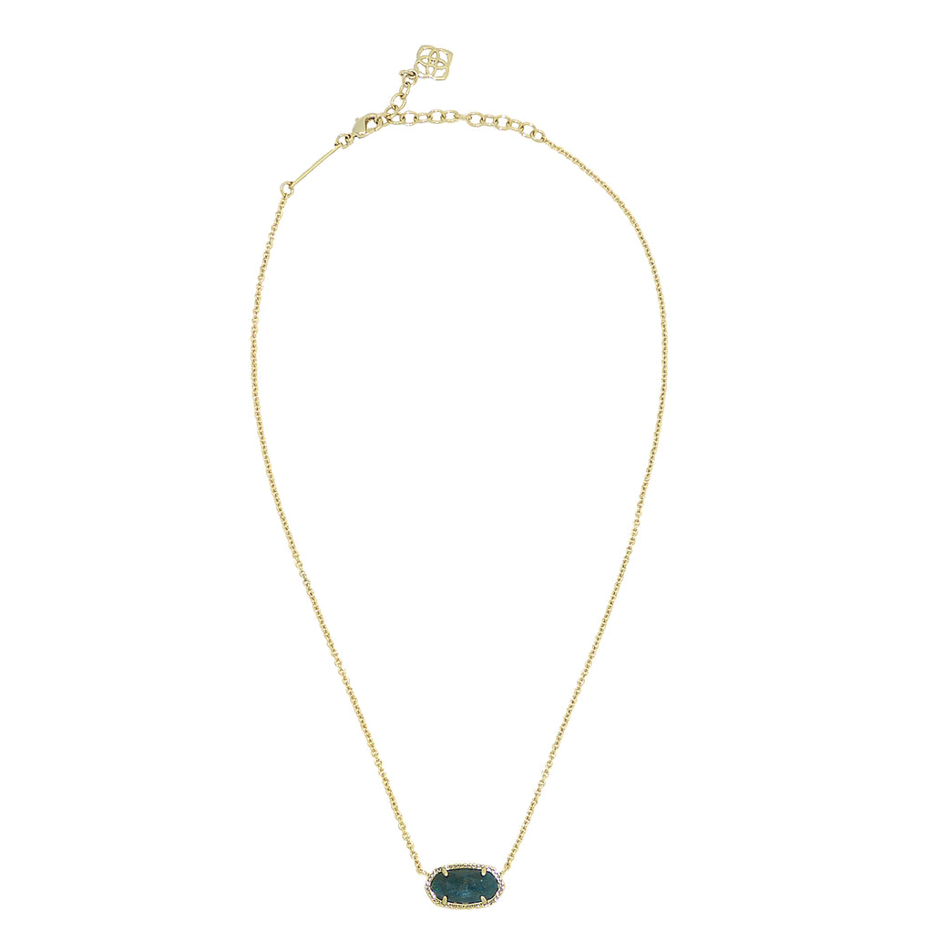 Kendra Scott Elisa Gold Pendant Necklace In Dark Blue Green Ret $60 - ILoveThatGift