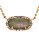 Kendra Scott Elisa Rose Gold Pendant Necklace In Black Gray Mother Of Pearl Ret $60 - ILoveThatGift